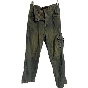 Vintage Y2K FUBU The Collection Cargo Blue Jean Denim Baggy Grunge KIDS Size 16